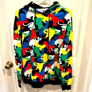 Hot Topic Men's Cat Camo Print Hoodie Sweatshirt Multicolor Size‎ S